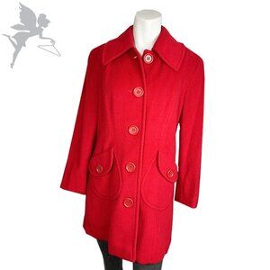 VINTAGE MARVIN RICHARDS Lady in Red Button Front Wool Coat